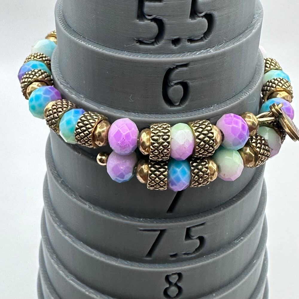 Vintage sixty-six by Alex and Ani Beaded Bracelet Pastel Pink Blue Gold Wrap
